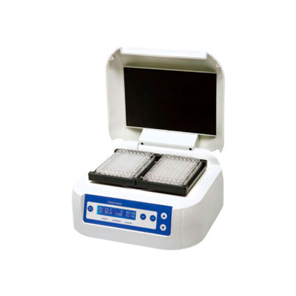 Agitador con incubador para 4 microplacas