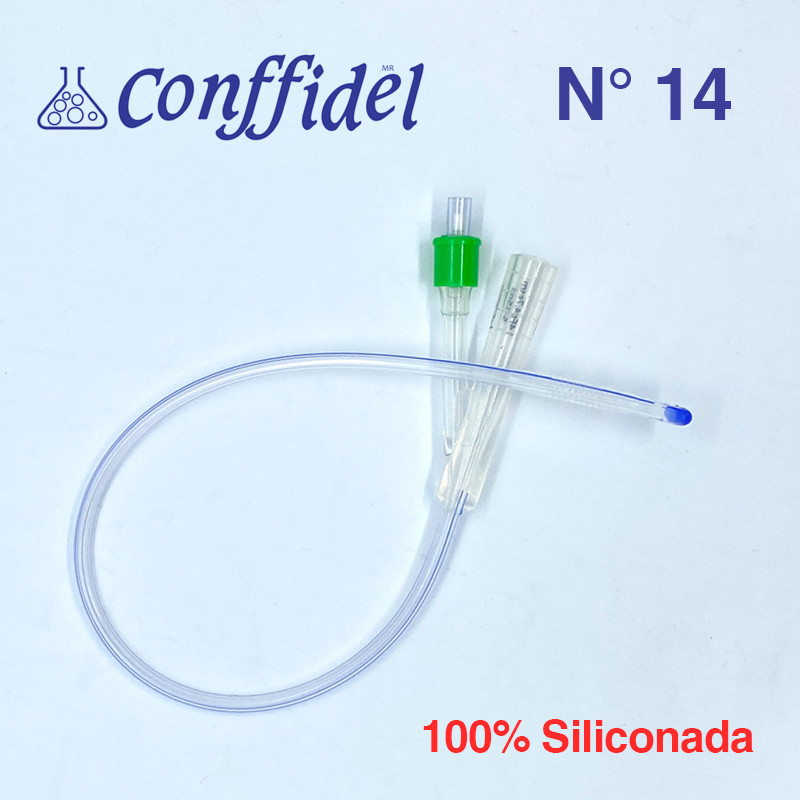 Sonda foley nro. 14 2 vías 100% siliconada con balón 5 a 15 ml